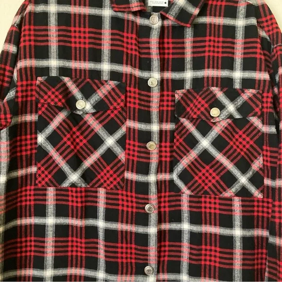 Zara Plaid Flannel Overshirt Jacket - Picture 6 of 9